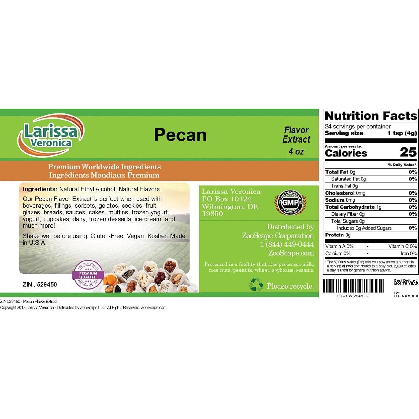 Extracto de Sabor a Pacana Larissa Veronica 113 g - Sin Gluten