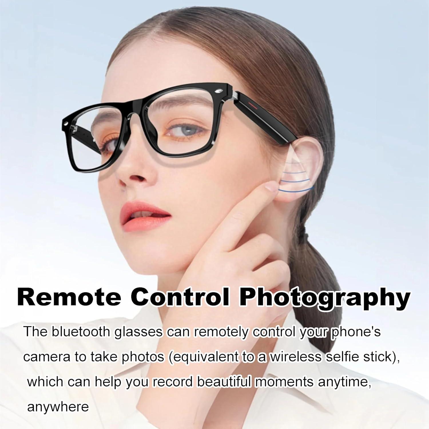 Gafas Bluetooth Meagtlva con Lentes Claras y Audio Abierto