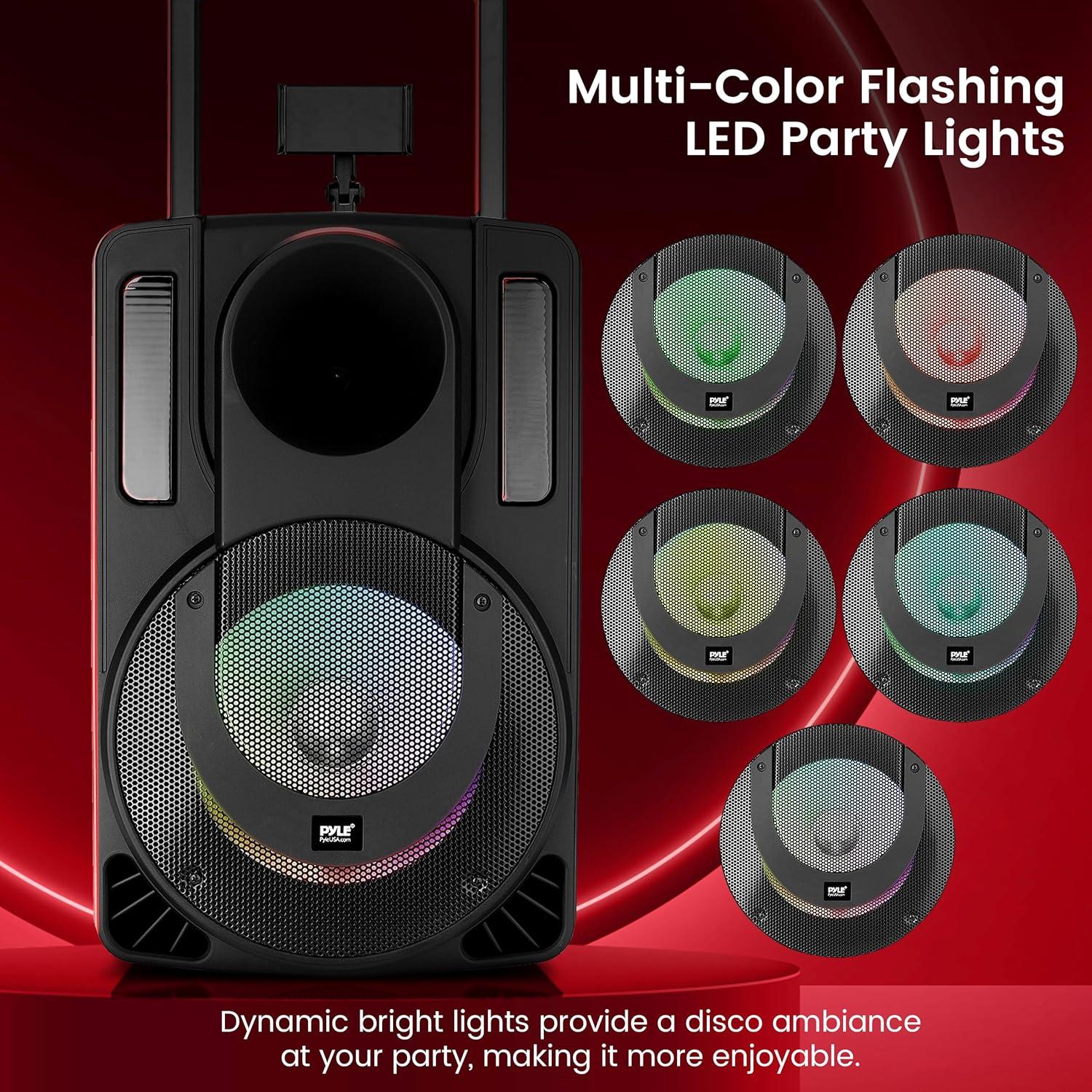 Altavoz PA Pyle PHPWA8TB.5 280W 8" Bluetooth con micrófonos