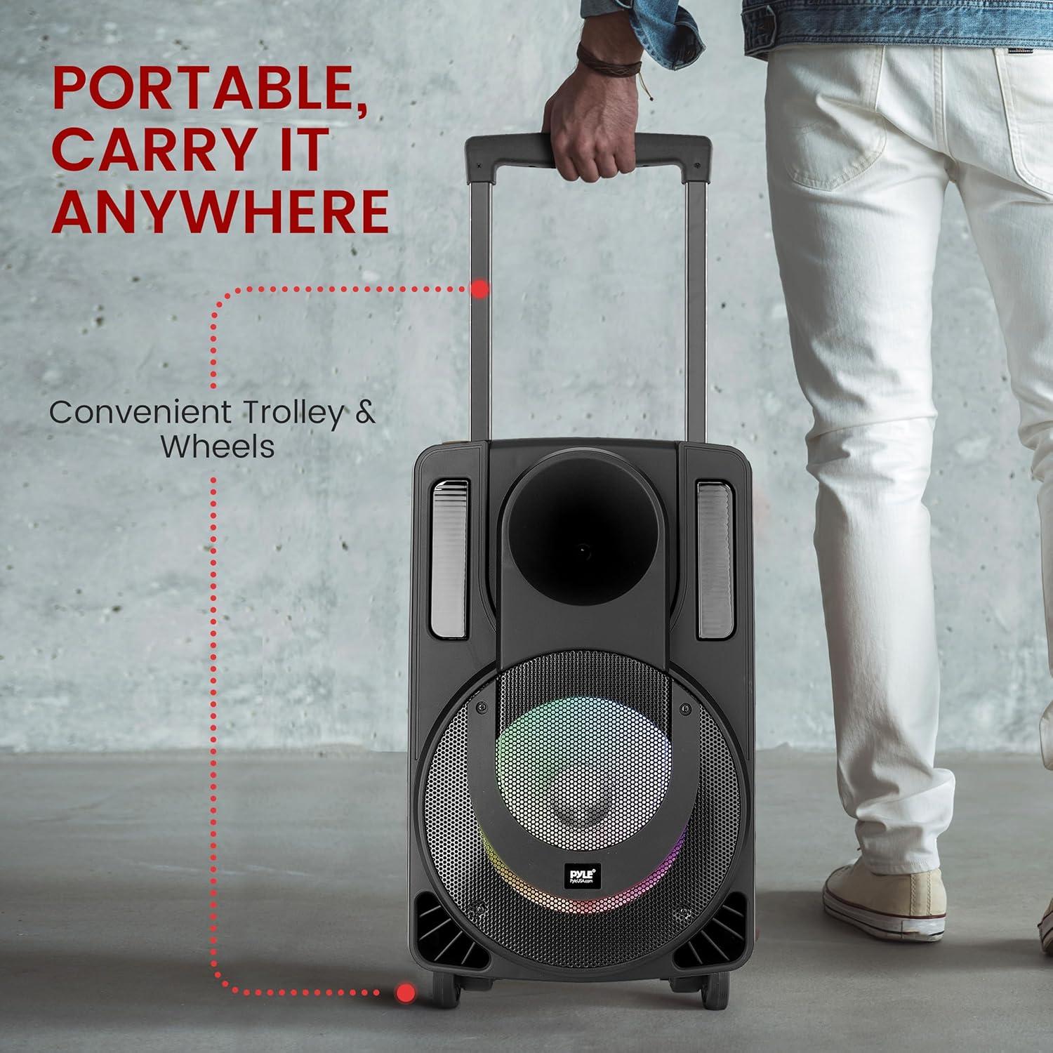 Altavoz PA Pyle PHPWA8TB.5 280W 8" Bluetooth con micrófonos