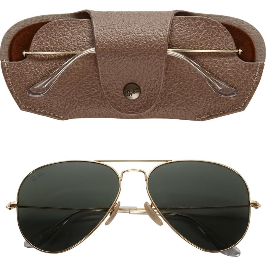 Gafas de Sol Ray-Ban Aviador 58mm Oro Pulido G-15 Verde