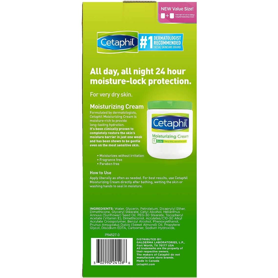 Crema Hidratante Cetaphil 2x20 Oz Piel Seca y Sensible