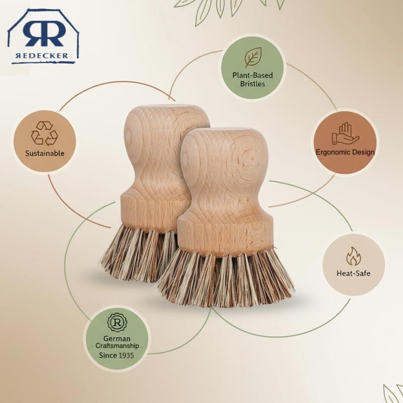 Cepillo de Fregar Redecker de Fibra Natural - Juego de 2
