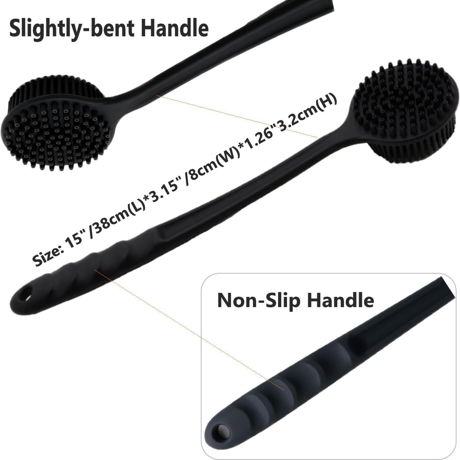 Esfregador de Cuerpo de Silicona CINLITEK 38 cm con Gancho