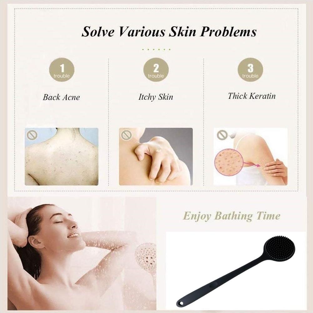 Esfregador de Cuerpo de Silicona CINLITEK 38 cm con Gancho