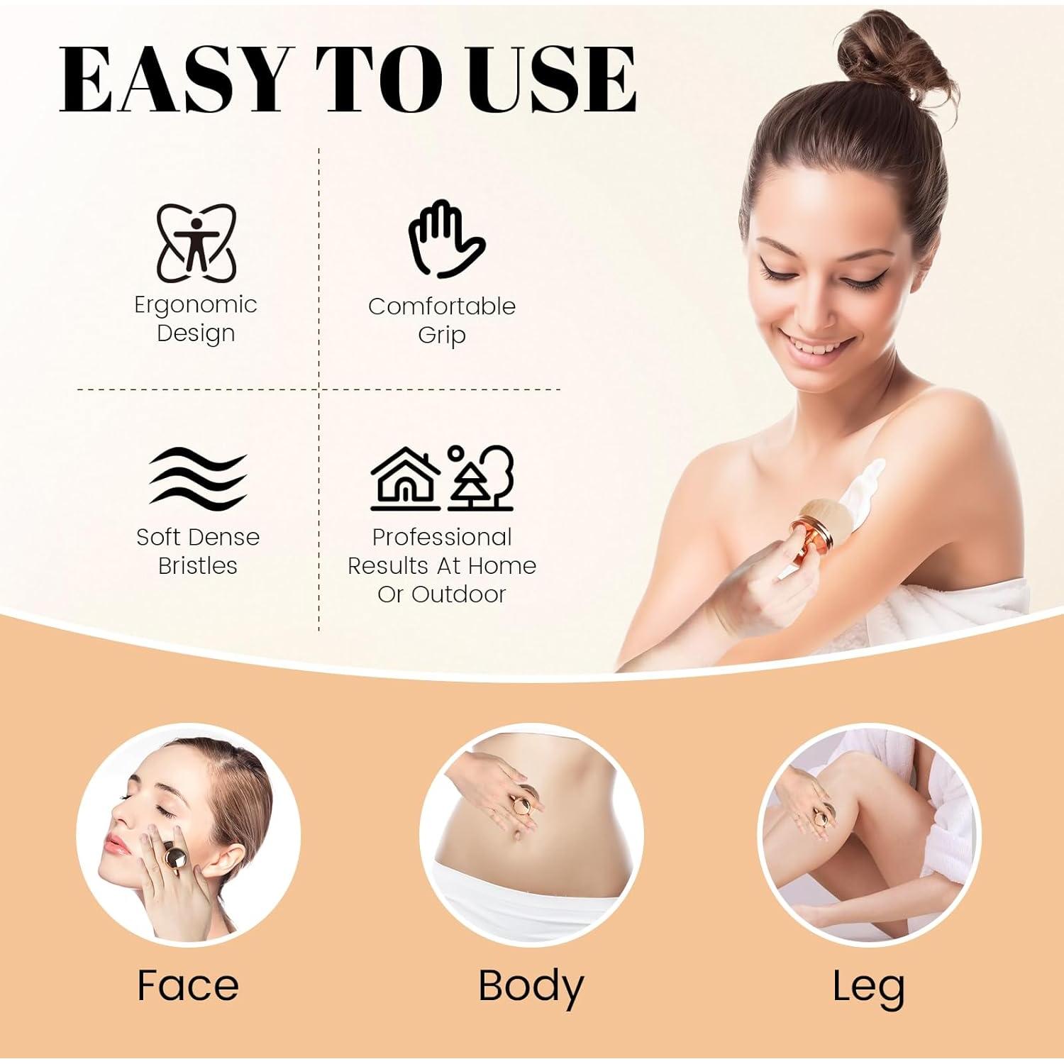 Brocha Kabuki para Autobronceador QJKLWV 7.62cm Oro