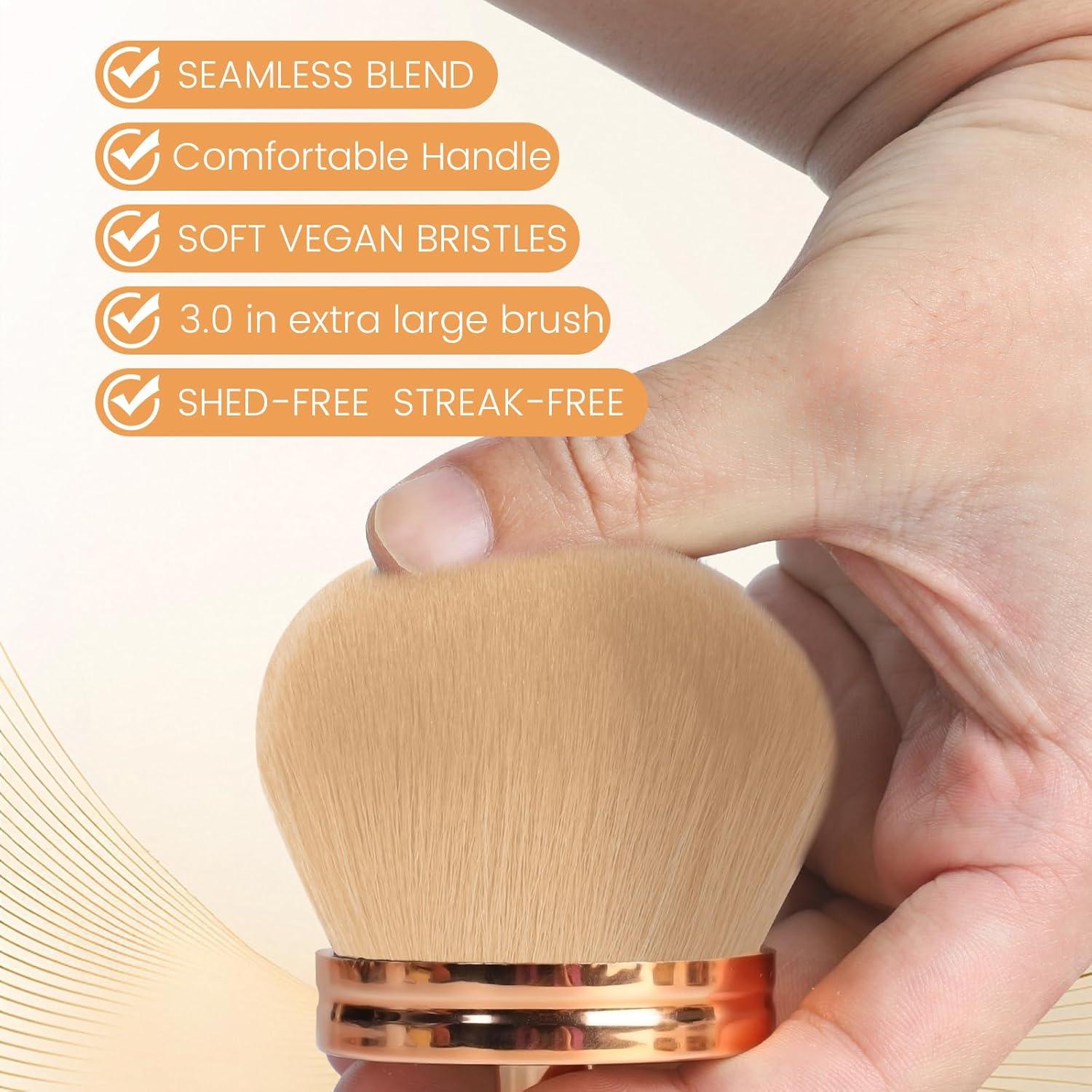 Brocha Kabuki para Autobronceador QJKLWV 7.62cm Oro