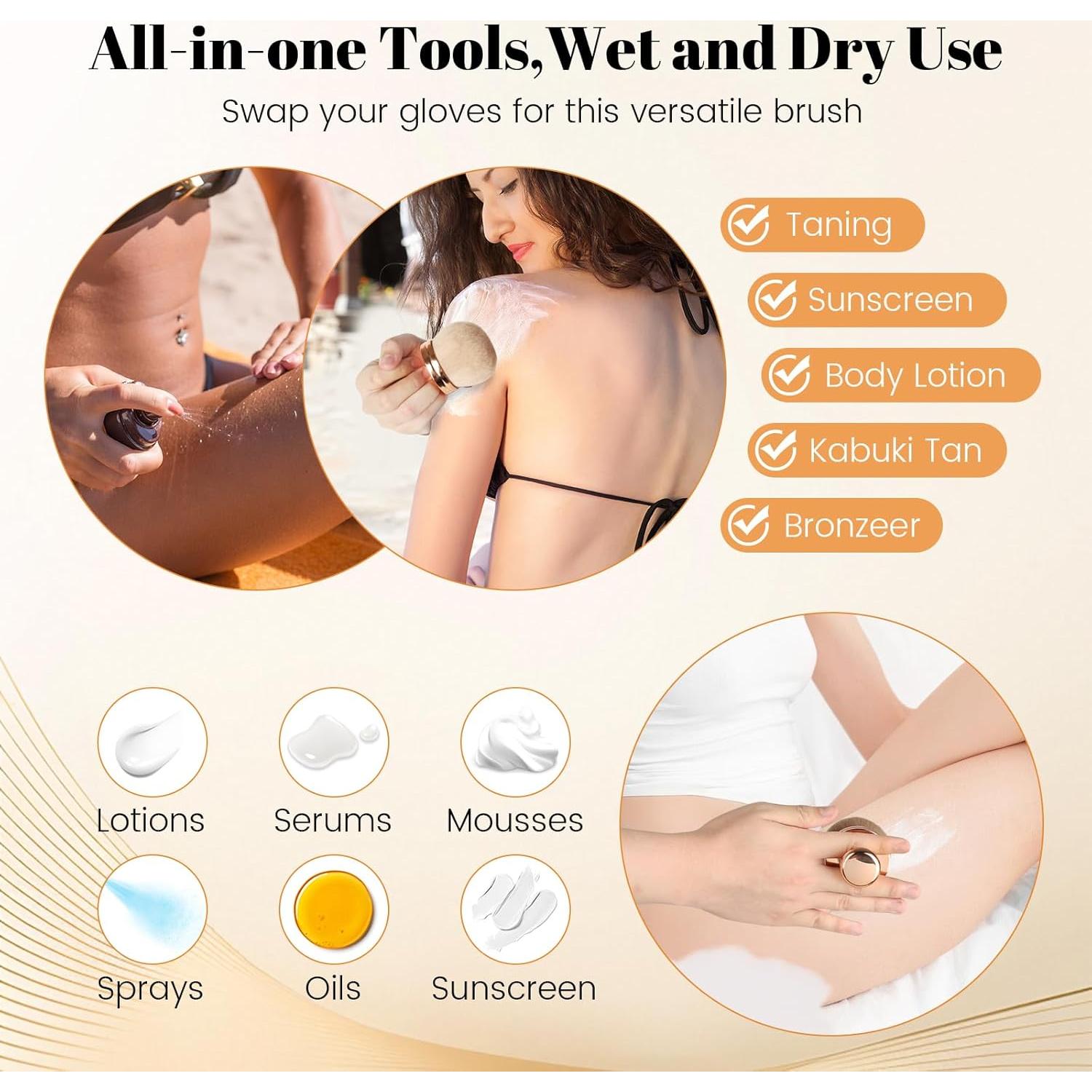 Brocha Kabuki para Autobronceador QJKLWV 7.62cm Oro