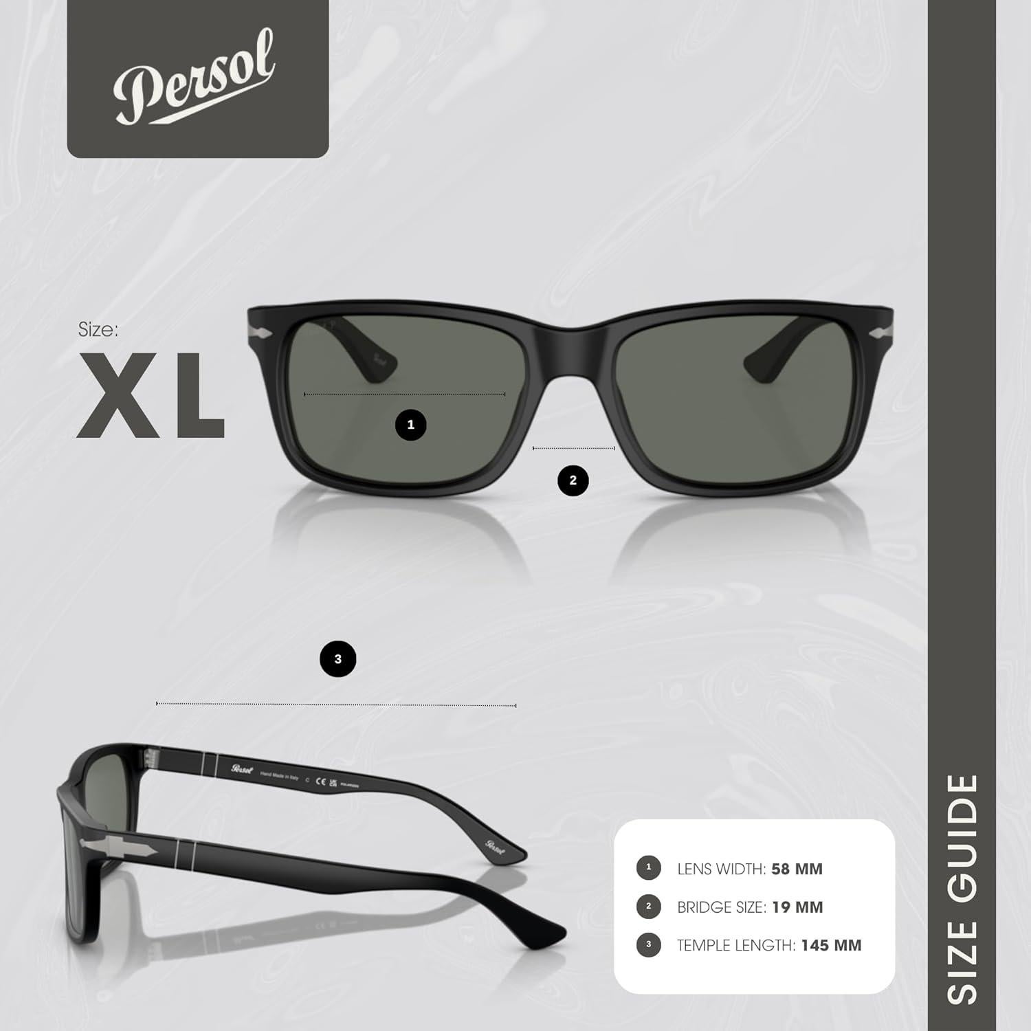 Gafas de sol rectangulares Persol PO3048S para hombres + kit iWear