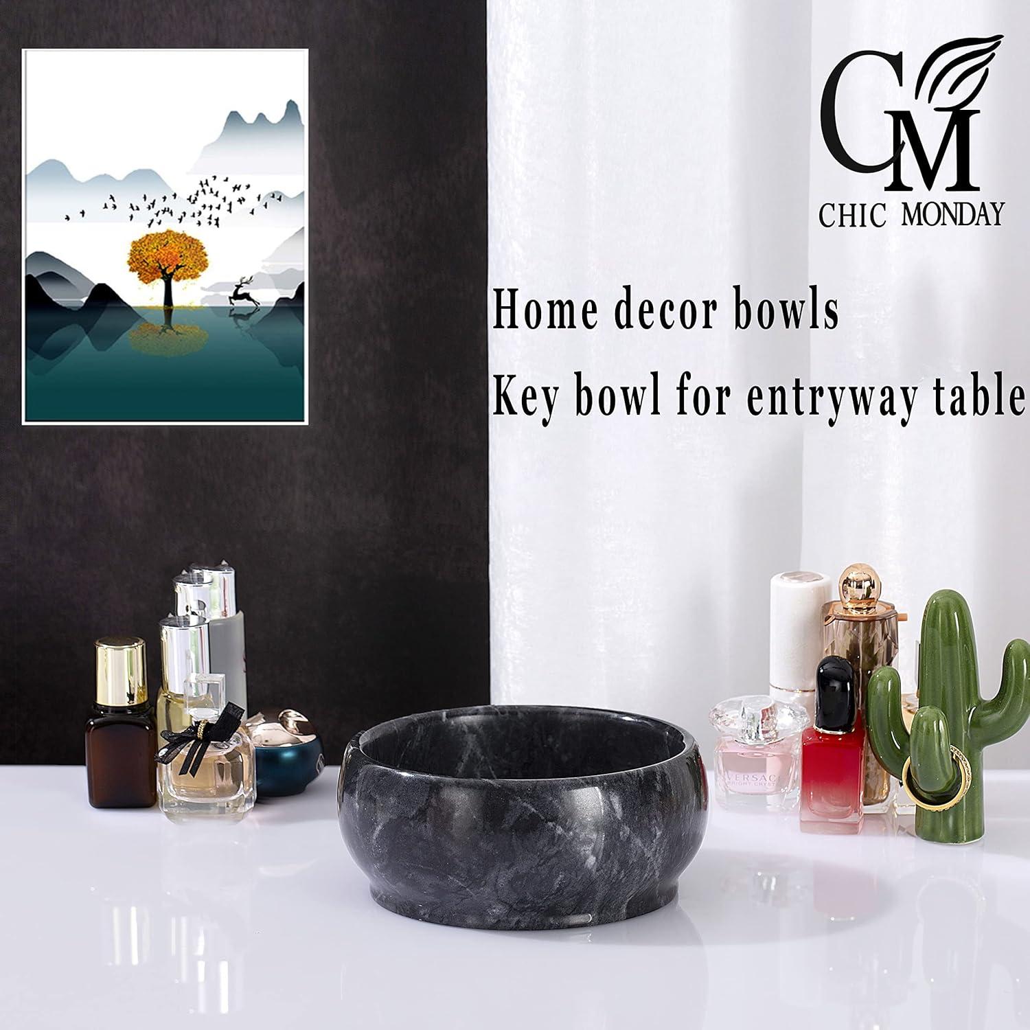 Tazón Decorativo de Mármol Negro 12 cm - CM Chic Monday