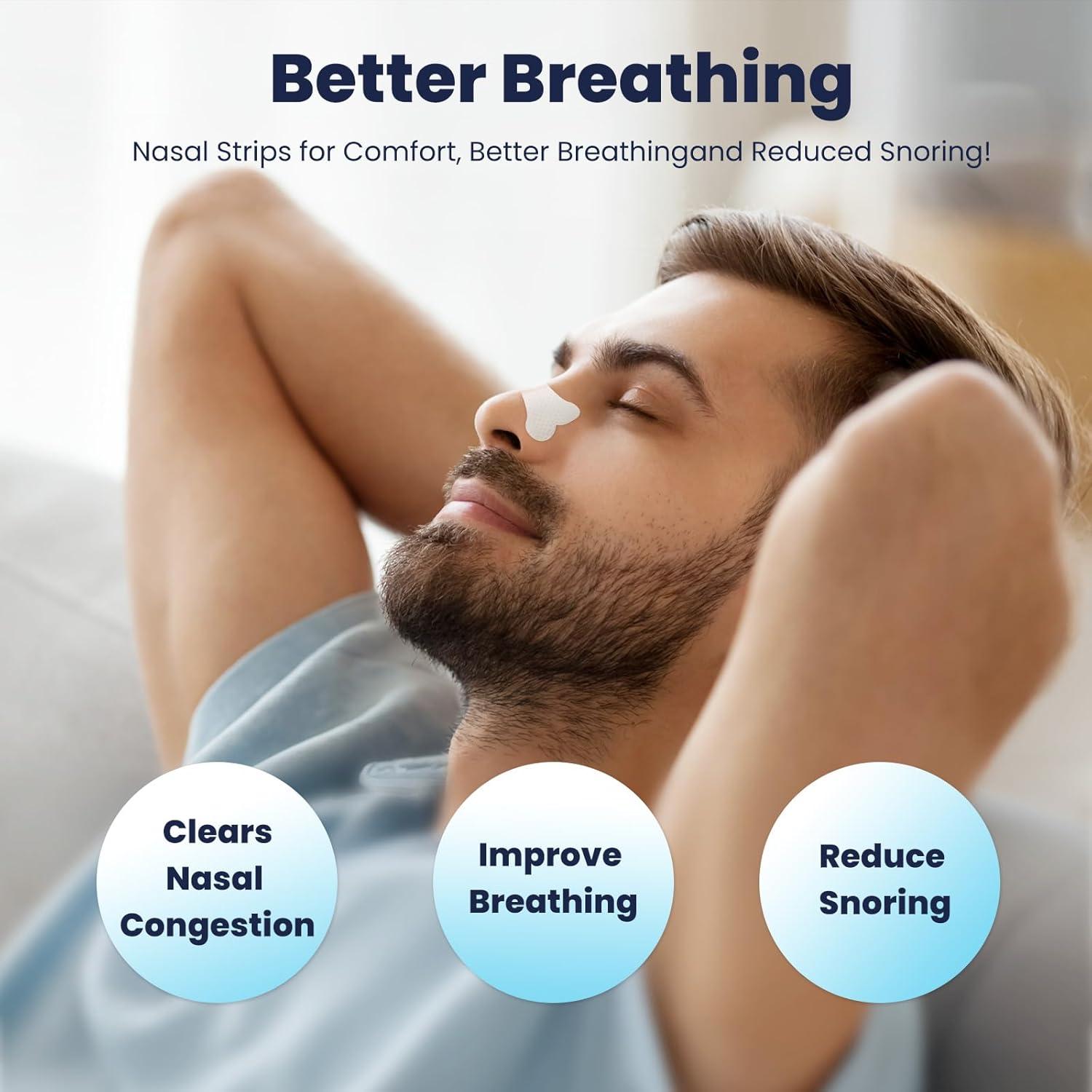 Tiras Nasales Eovvoe 30 Pcs Alivio Ronquidos Congestión