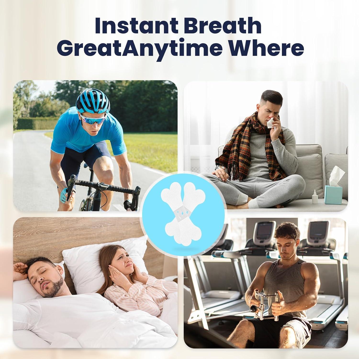 Tiras Nasales Eovvoe 30 Pcs Alivio Ronquidos Congestión