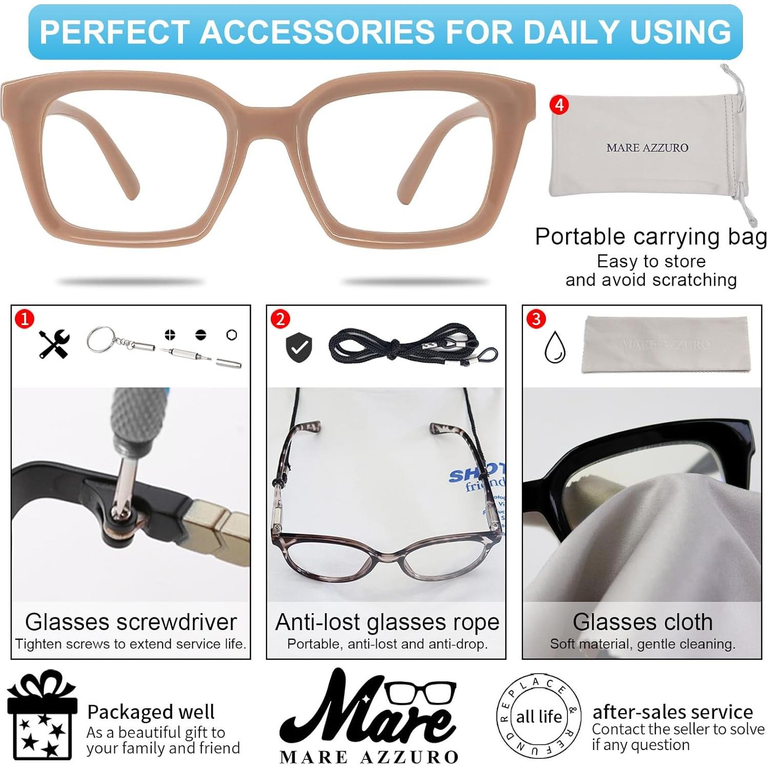 Gafas de Lectura MARE AZZURO Cuadradas Oversized 1.00-6.00