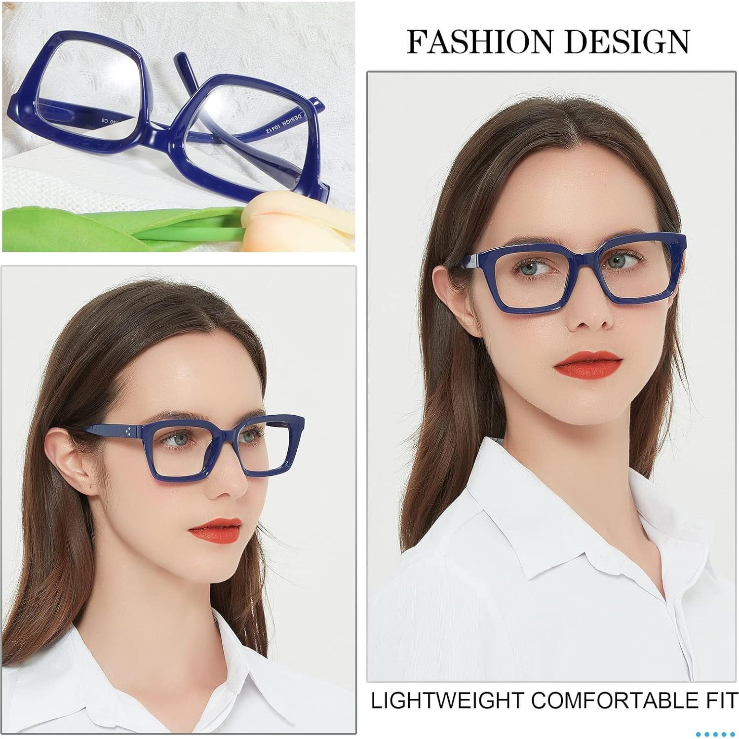 Gafas de Lectura Retro Cuadradas MARE AZZURO 2.5x Azul