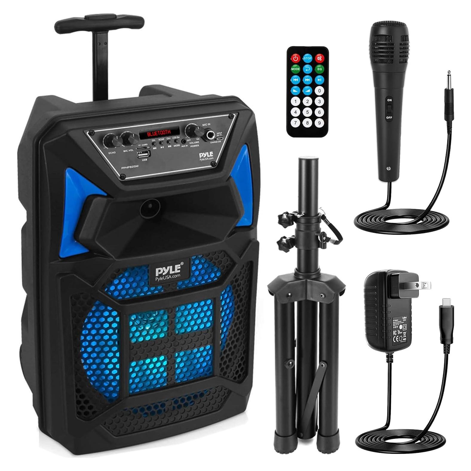 Altavoz PA Bluetooth Pyle 400W con micrófono y luces LED
