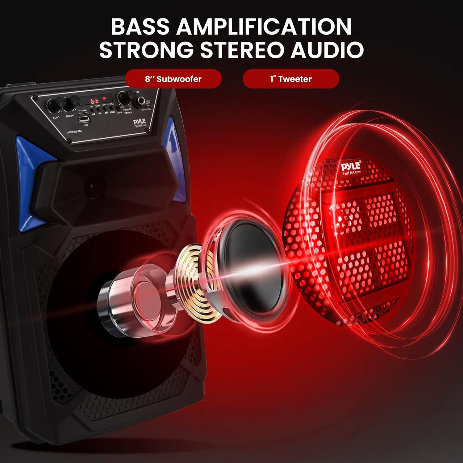 Altavoz PA Bluetooth Pyle 400W con micrófono y luces LED