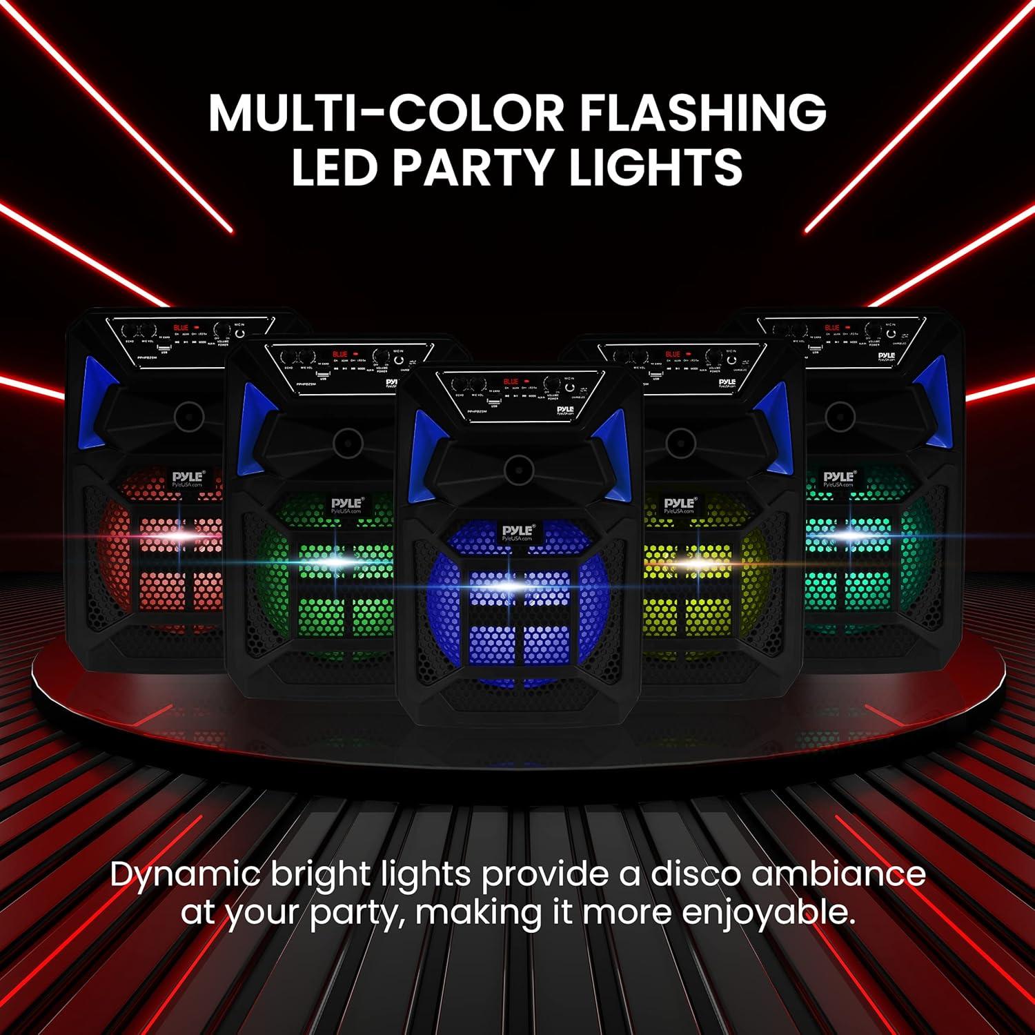 Altavoz PA Bluetooth Pyle 400W con micrófono y luces LED