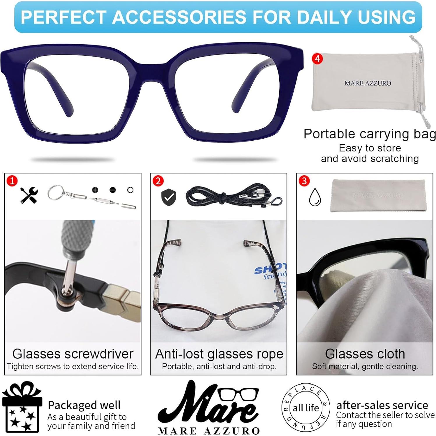 Gafas de Lectura Retro Cuadradas MARE AZZURO 2.0 Mujeres