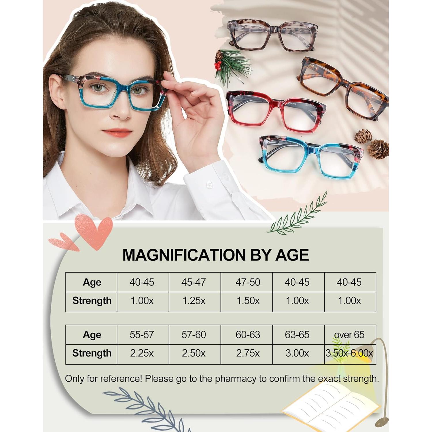 Gafas de Lectura MARE AZZURO 1.25 Cuadradas Retro Mujeres