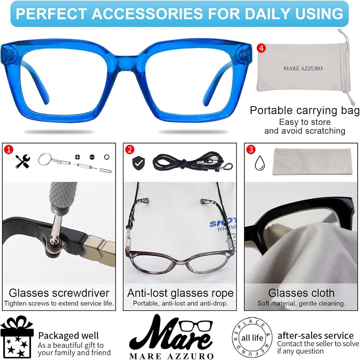 Gafas de Lectura Oversized Mujeres MARE AZZURO 1.5x Cuadradas