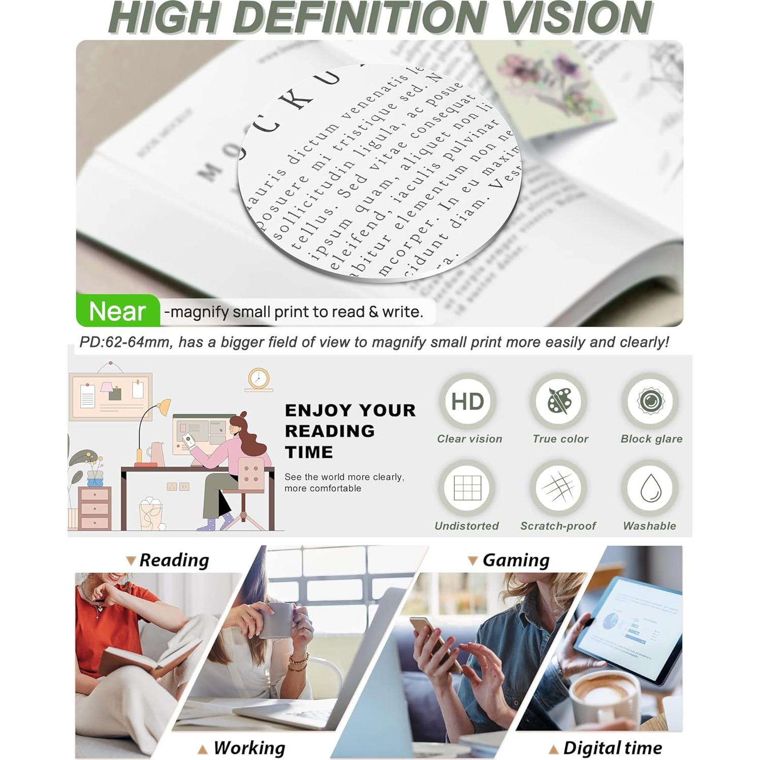 Gafas de Lectura MARE AZZURO 1.75 Cuadradas Retro Mujeres