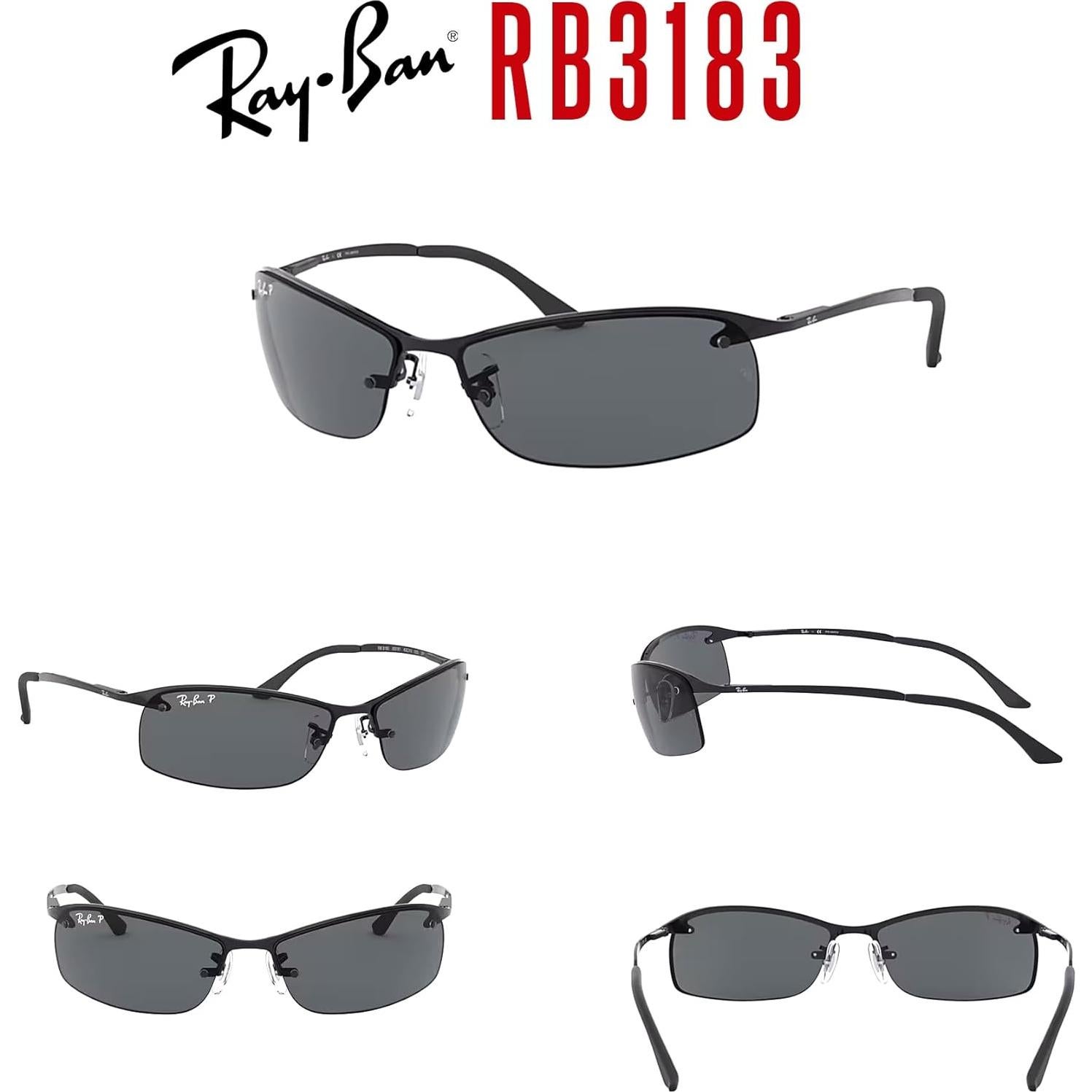 Gafas de sol Ray-Ban RB3183 negras con kit de cuidado