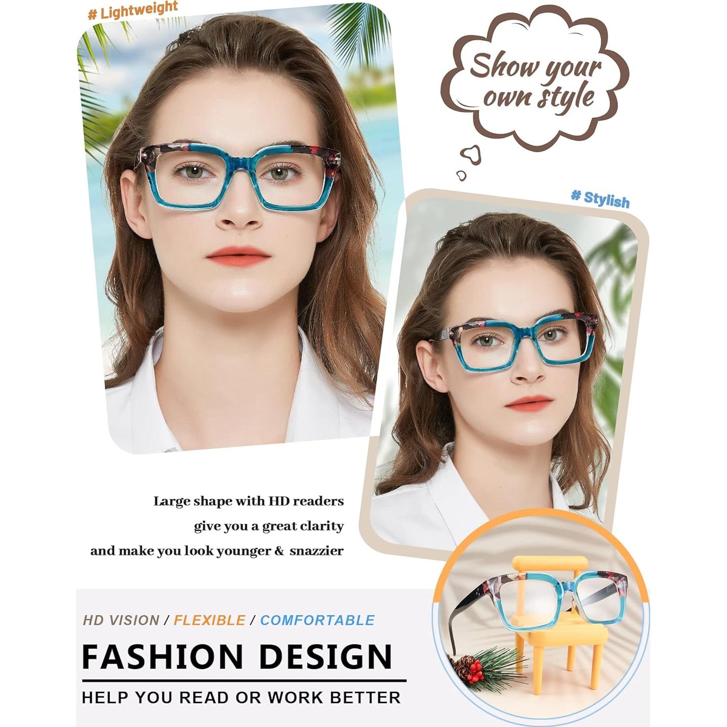 Gafas de Lectura MARE AZZURO 2.75 Cuadradas Retro Mujeres