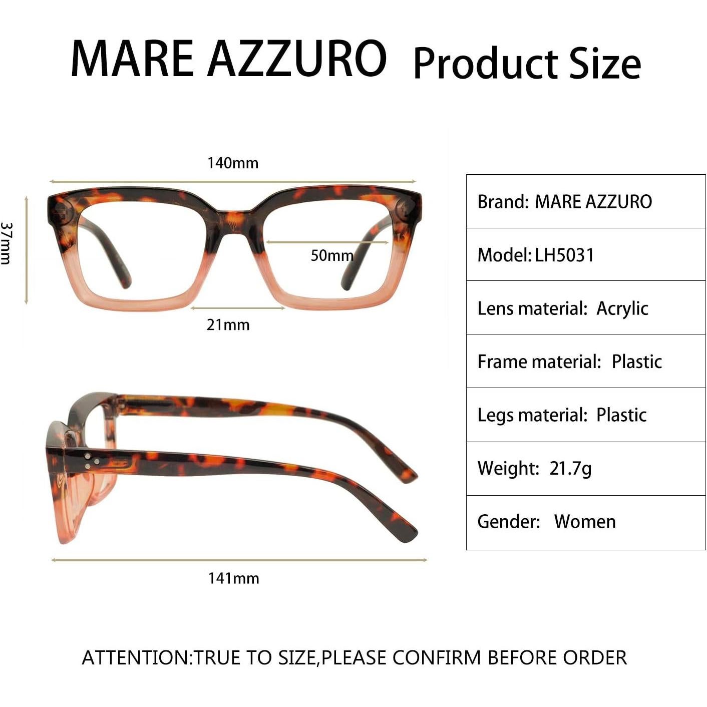 Gafas de Lectura MARE AZZURO para Mujeres 1.0x Naranja