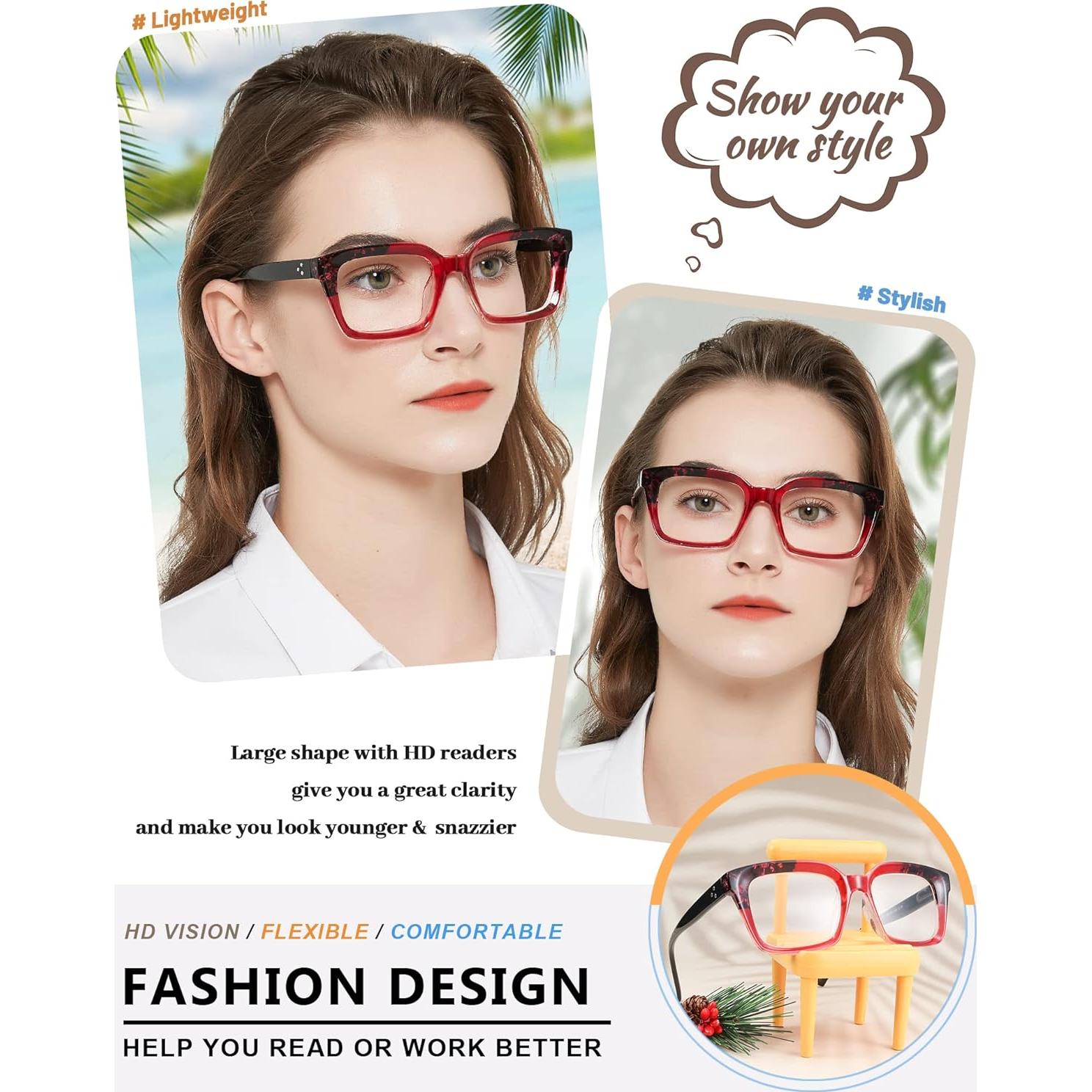 Gafas de Lectura MARE AZZURO 5.00 Mujeres Retro Cuadradas