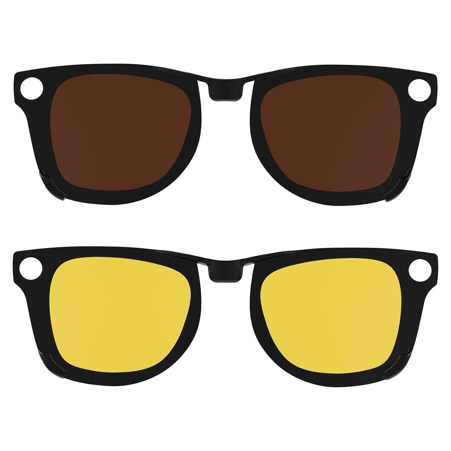 Clip Polarizado HiBloks para Ray-Ban Meta Wayfarer M Amarillo+Marrón