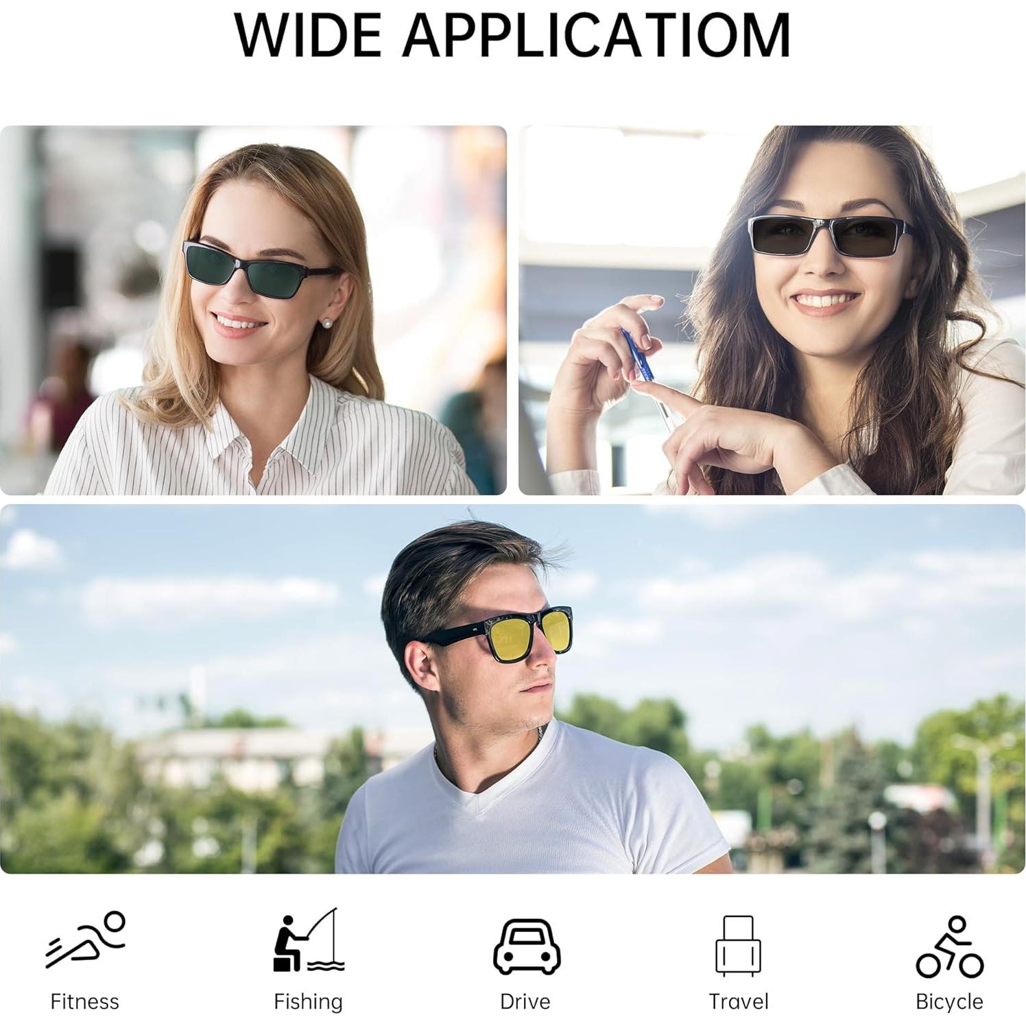 Clip Polarizado HiBloks para Ray-Ban Meta Wayfarer M Amarillo+Marrón