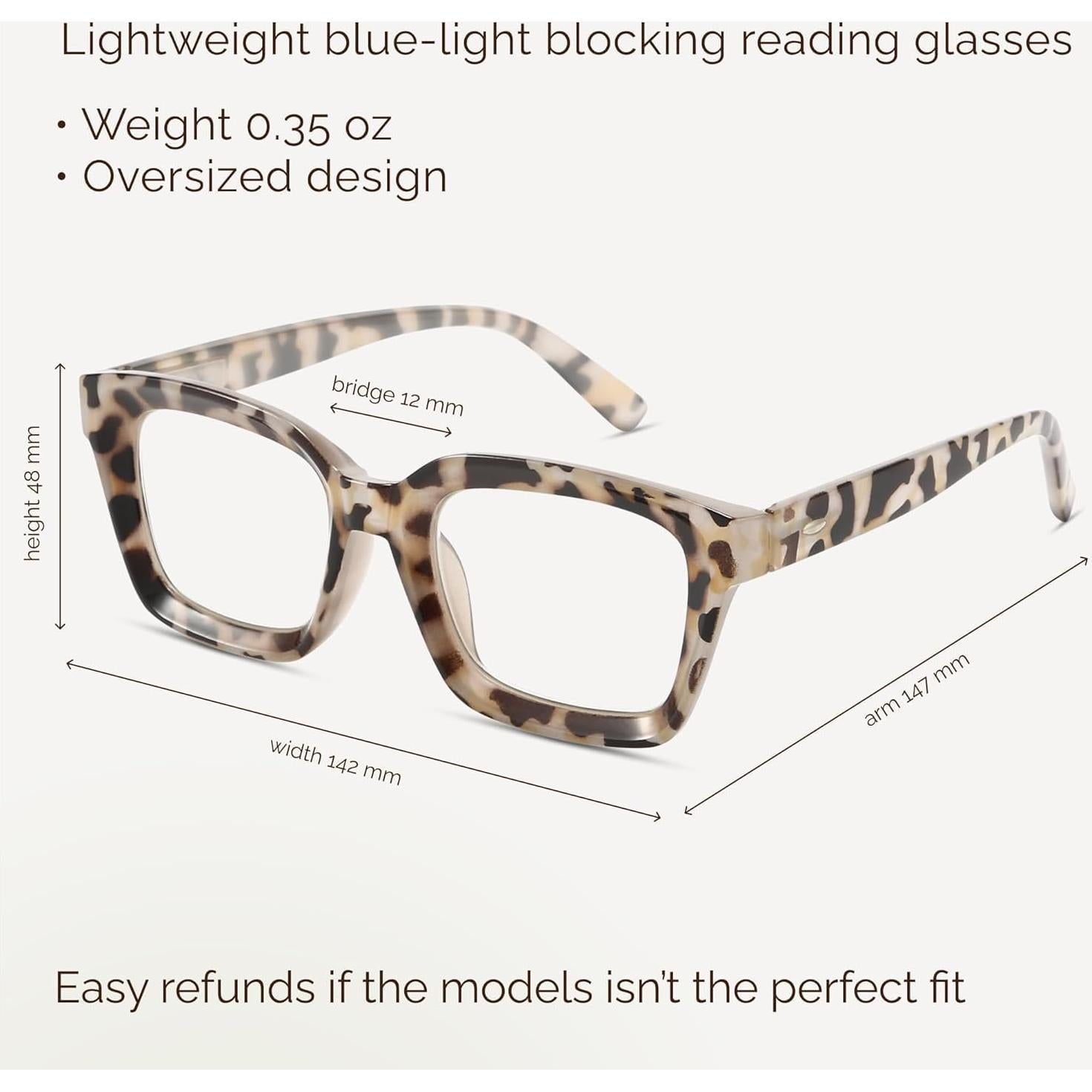 Gafas de Lectura Miyya Estilo Oprah UV400 3.5x 3 Piezas