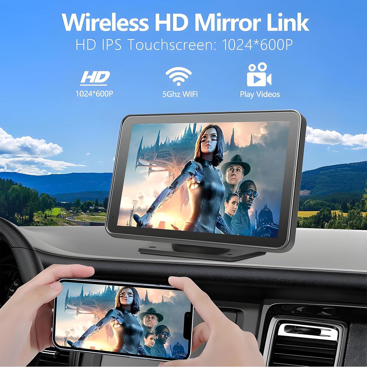 Pantalla CarPlay Portátil LANGDA 7" HD Inalámbrica GPS Bluetooth