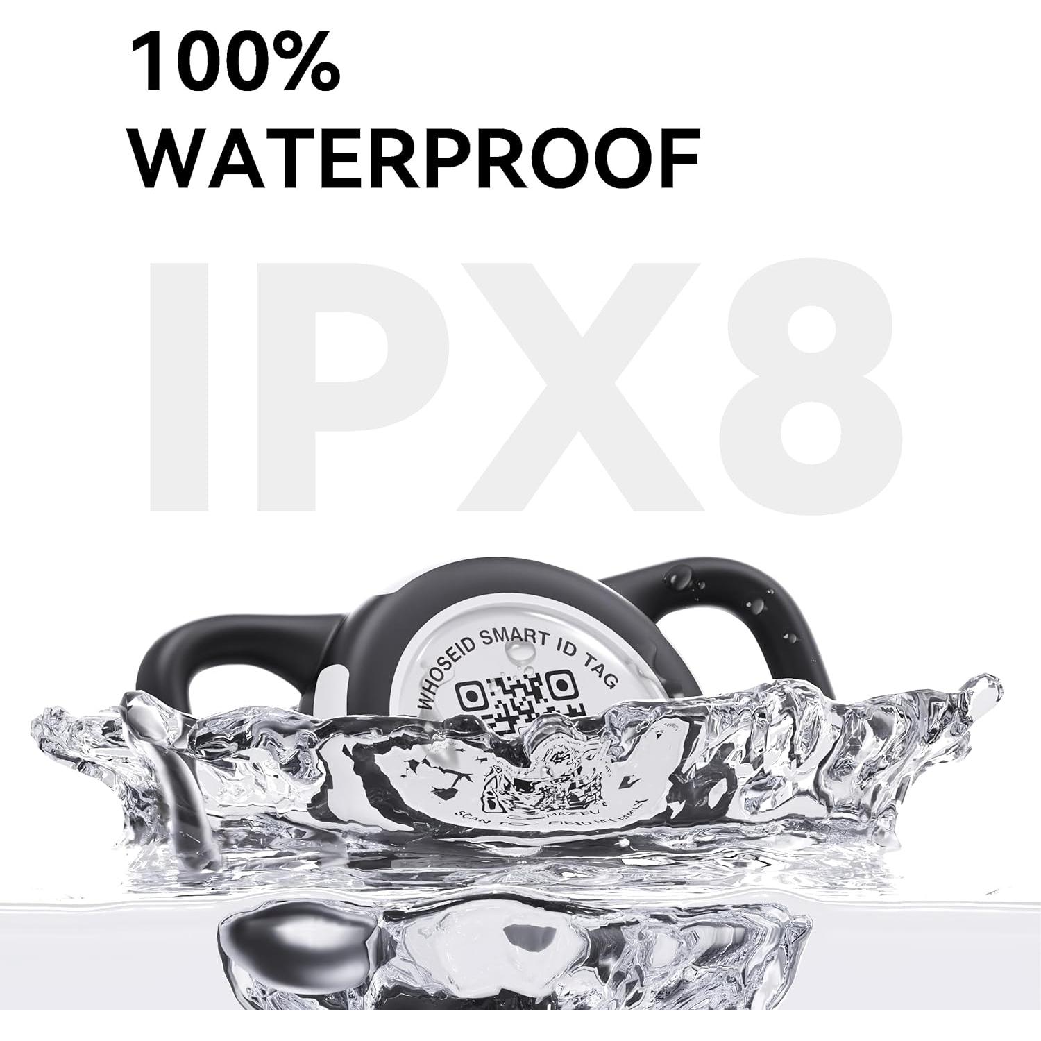 Soporte Airtag WhoseID Negro Regular con Código QR