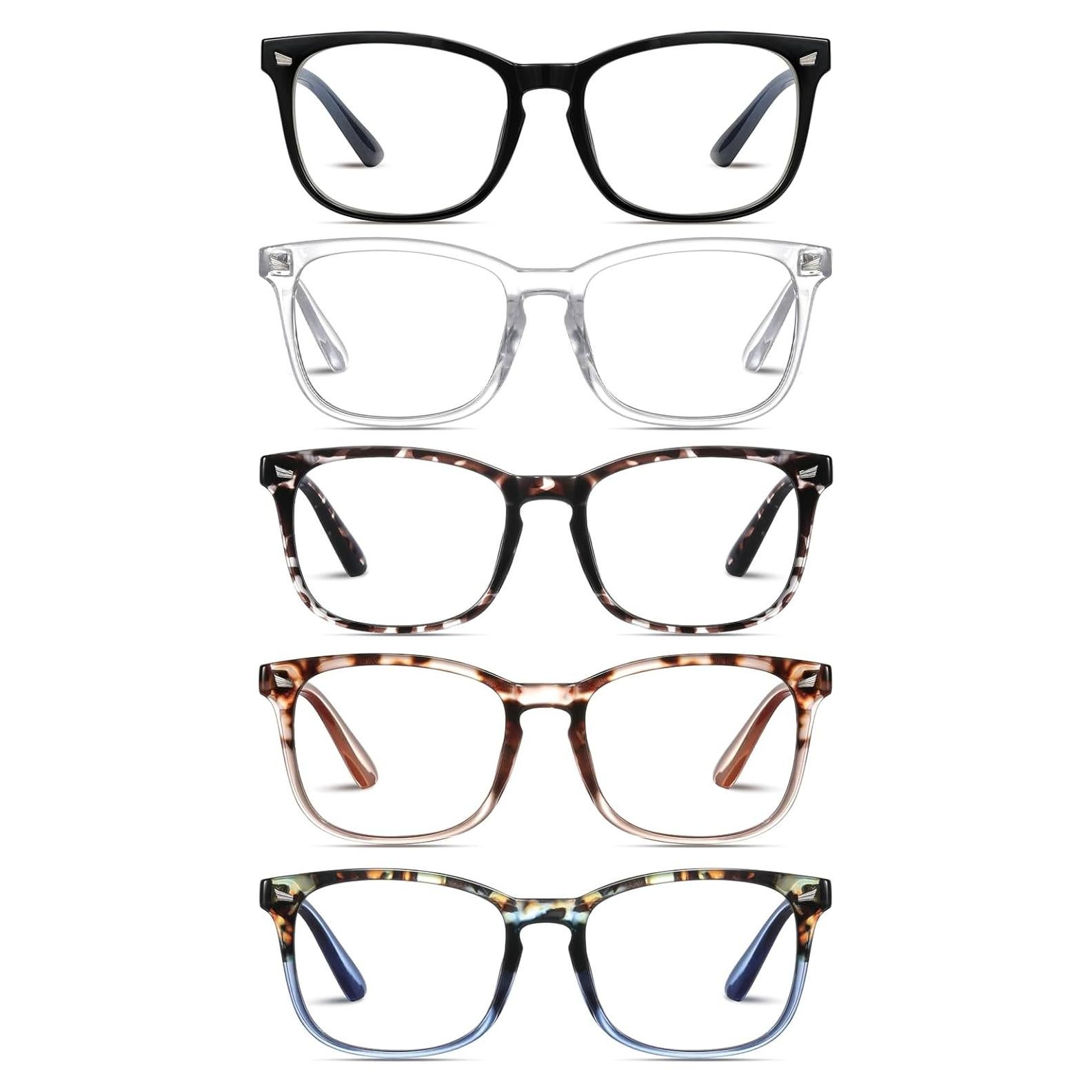 5 Pack Reading Glasses for Women Men, Blue Light Blocking Computer Readers UV Glare(MulitColor2, 3.5x)