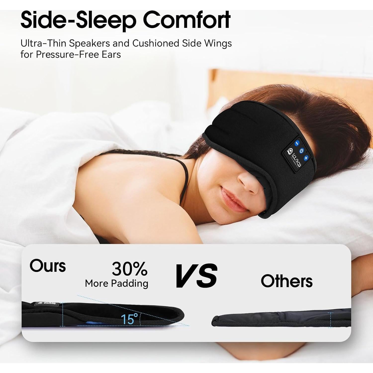 MÁS AMOR Máscara de Ojos Bluetooth 5.4 con Altavoces HD