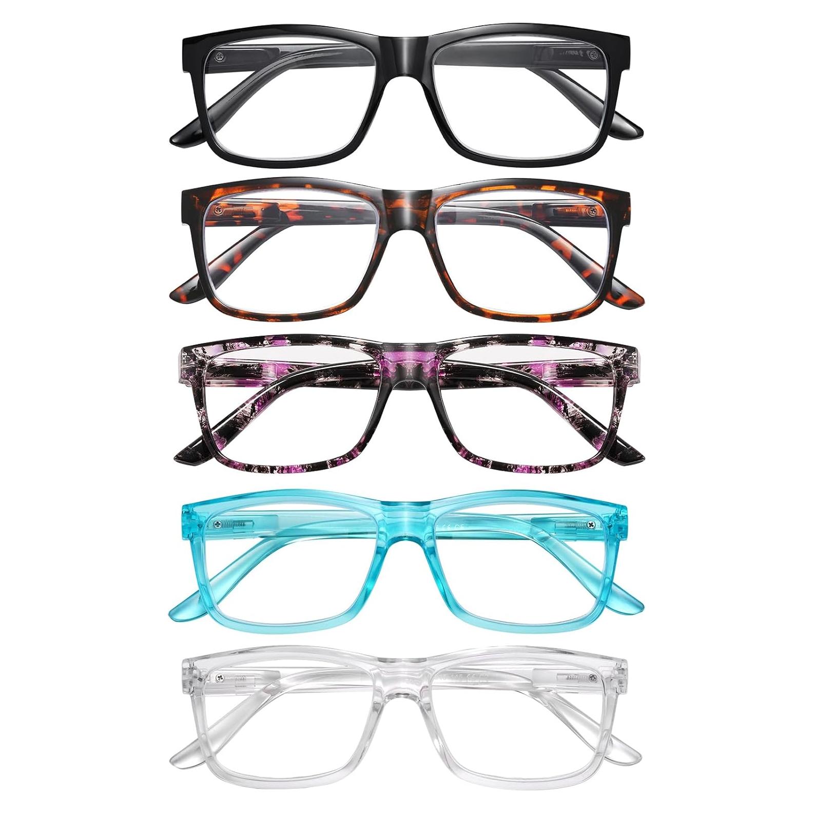 5 Pack Reading Glasses for Women Men Blue Light Blocking - UV Filter Computer Readers,Anti Eyestrain Eyeglasses