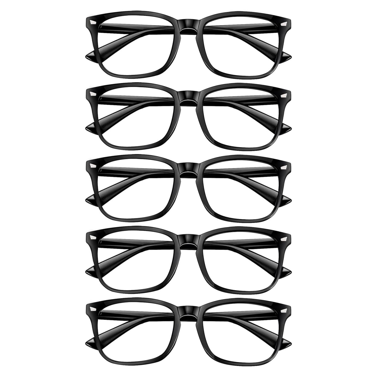 5 Pack Reading Glasses Men Women, Blue Light Blocking Computer Readers UV Glare(Black, 3.25x)