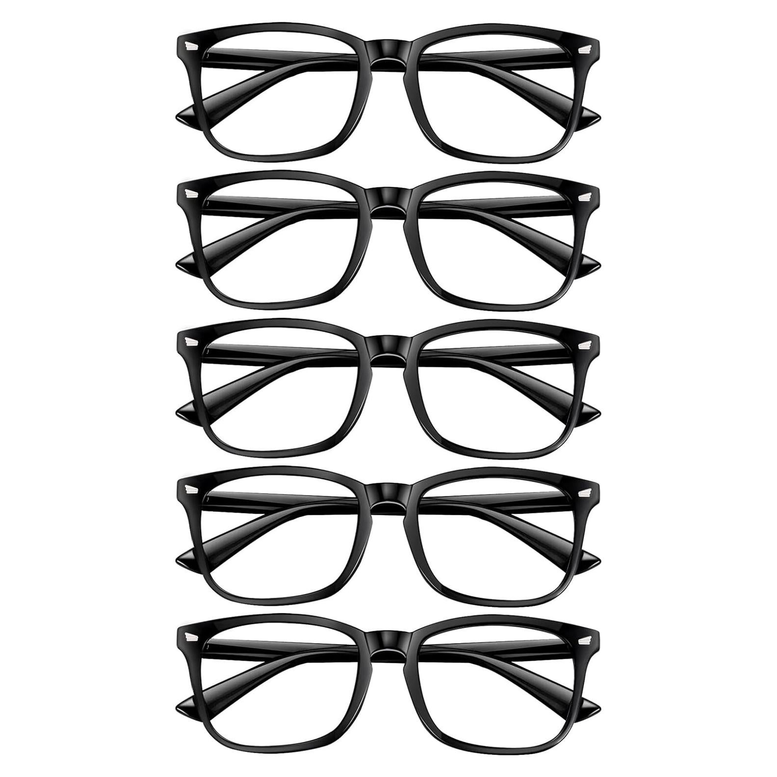 5 Pack Reading Glasses Men Women, Blue Light Blocking Computer Readers UV Glare(Black, 0.5x)