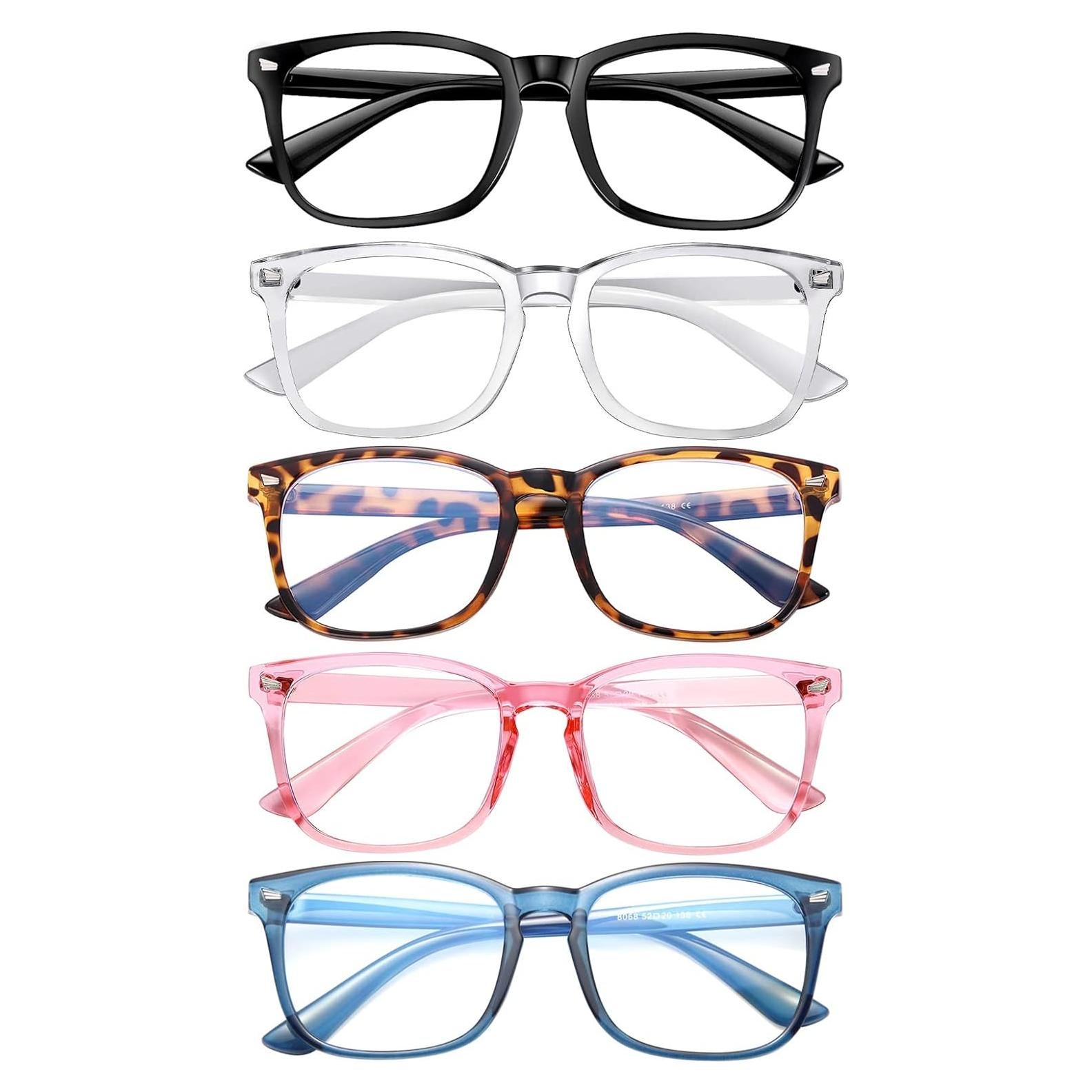 5 Pack Reading Glasses for Women Men, Blue Light Blocking Computer Readers UV Glare(Multicolor, 0x)