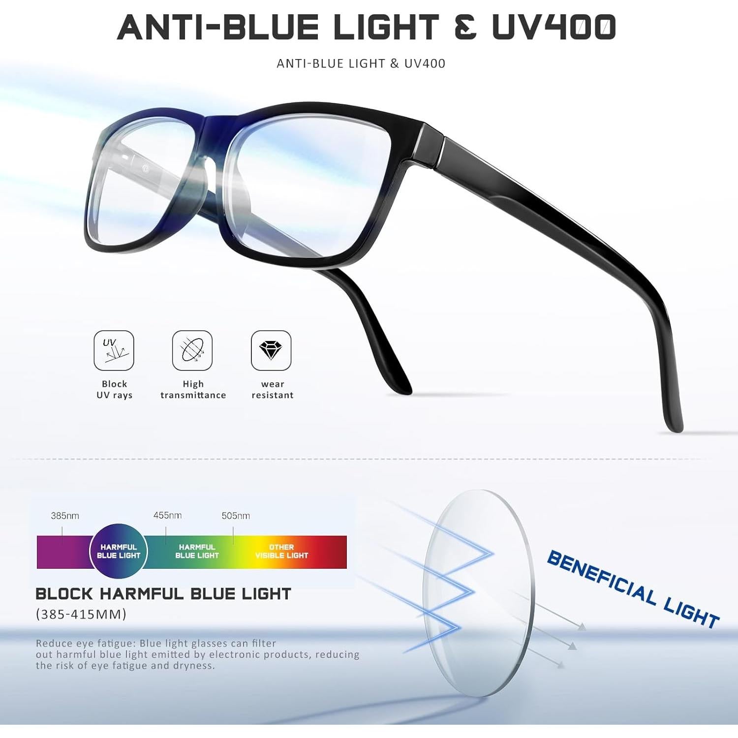 Reading Glasses for Women Men - 5 Pack Blue Light Blocking UV Filter Computer Readers,Anti Eyestrain Eyeglasses (MIX, 2.25)