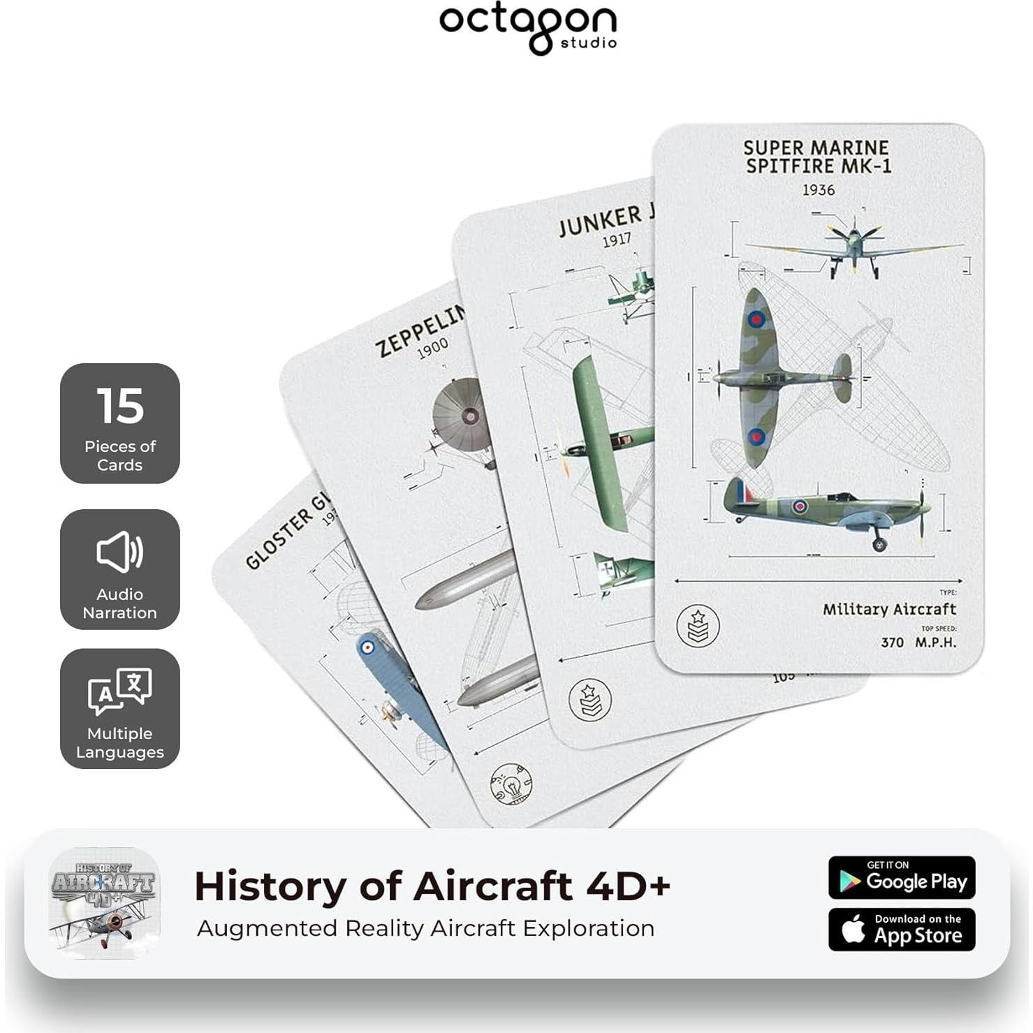 Tarjetas de Realidad Aumentada 4D+ Octagon Studio - 17 Aeronaves