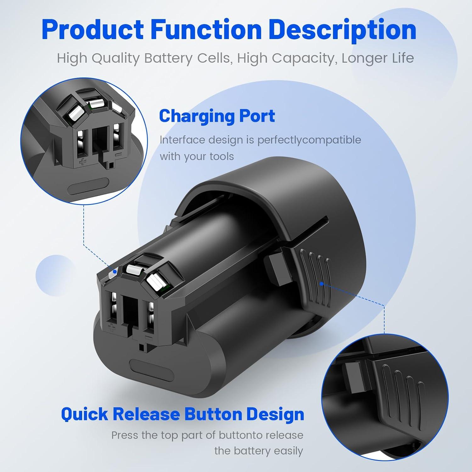Batería de Reemplazo Futurebatt 12V 4000mAh para Dremel
