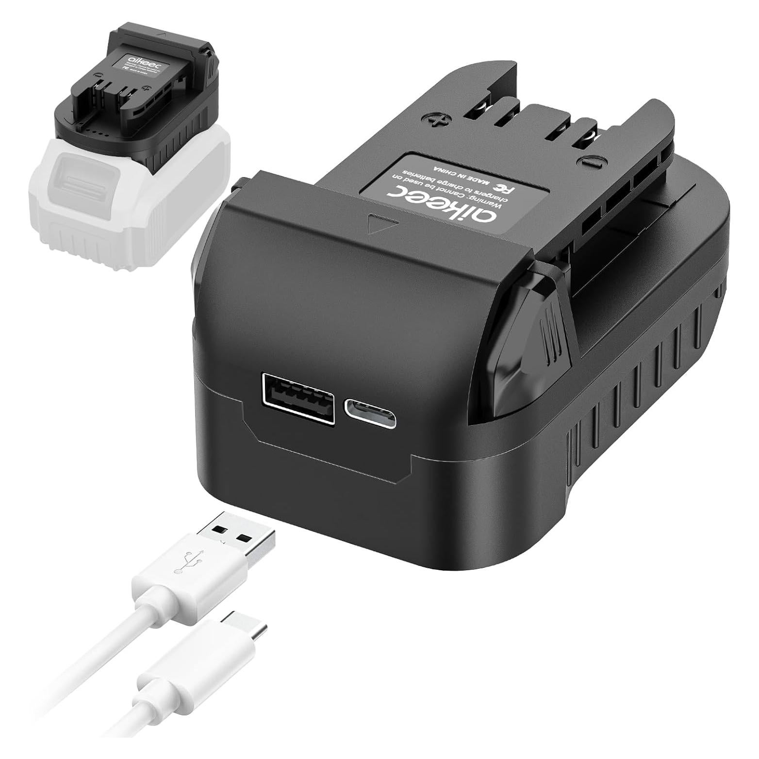 Adaptador de Batería Dewalt a Milwaukee 18V/20V con USB Type-C