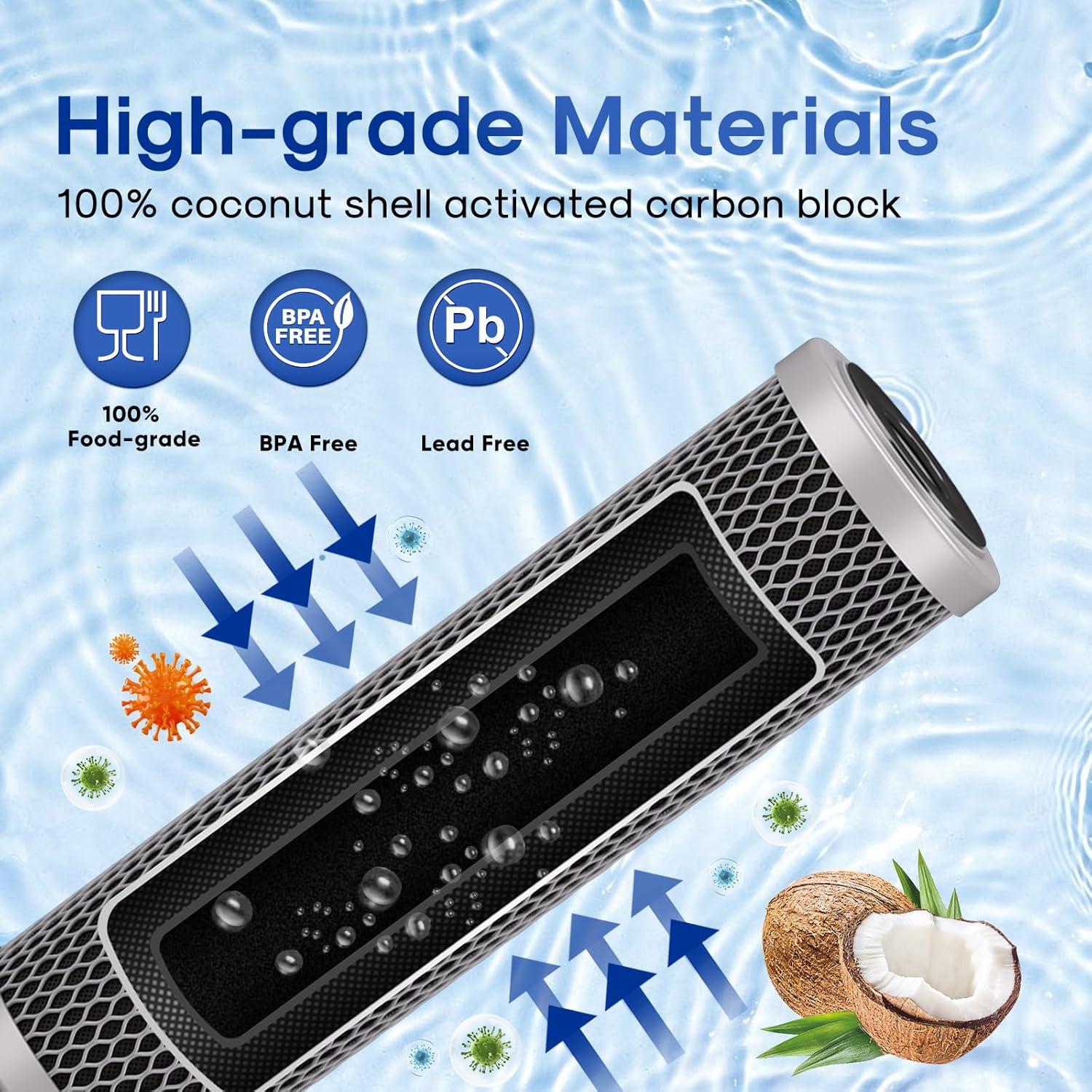 Filtro de Agua ICEPURE 10" x 2.5" Carbón Activado 1 Micrón 2 Pack