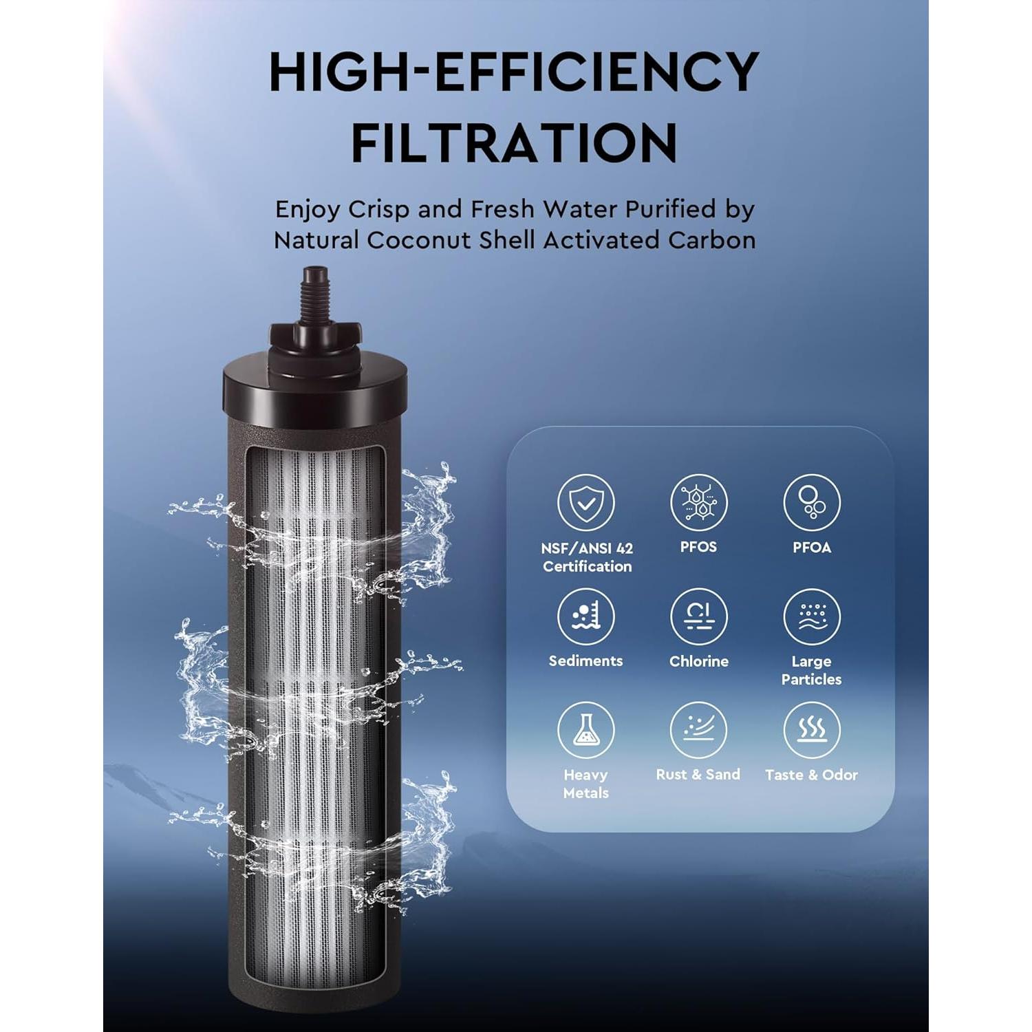 Filtro de Agua por Gravedad CO-Z 8.5L Acero Inoxidable 304