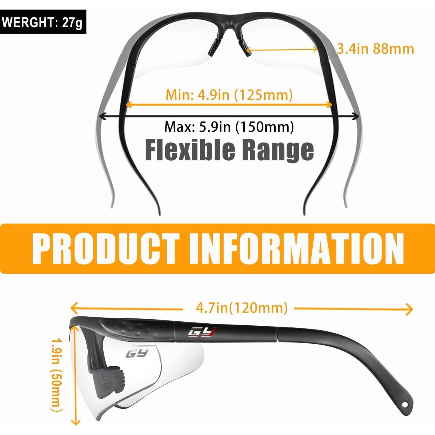 Gafas de Seguridad GY Unisex Antivaho UV400 con Estuche