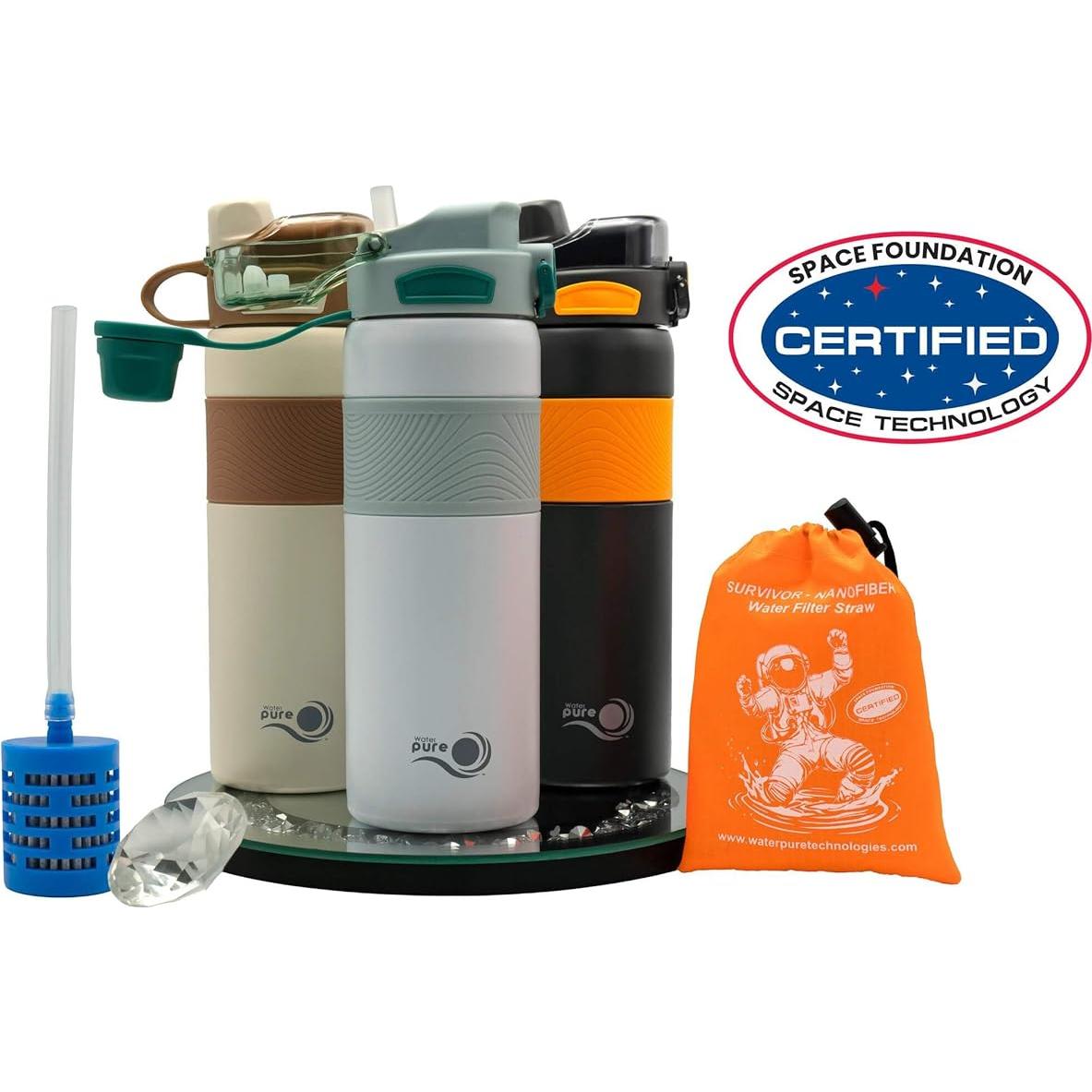 Botella de Agua Filtrada Survivor con Filtro NASA 400 Capas