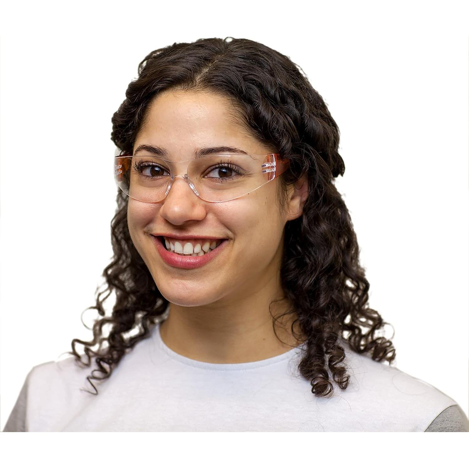 Gafas de Seguridad BISON LIFE - Lente Clara y Naranja, 12 Pzas