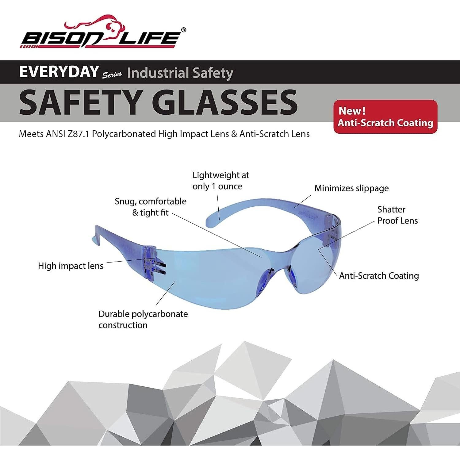 Gafas de Seguridad BISON LIFE - Lentes Envolventes Antirrayas
